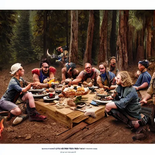 Prompt: a picture of camp of warrior in dessert take a break, and laugh each other, smooth rendered, hyperrealistic, canon eos c 3 0 0, ƒ 1. 8, 3 5 mm, 8 k, medium - format print