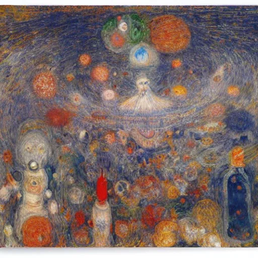 Prompt: Liminal space in outer space by James Ensor