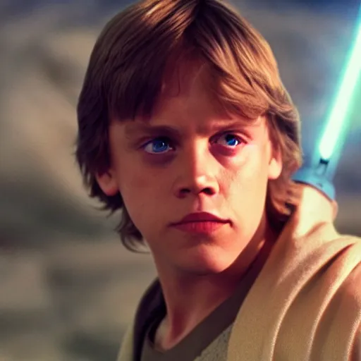 portrait of young mark hamill as luke skywalker in a, Stable Diffusion