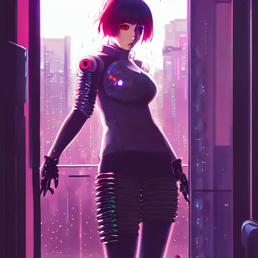 cyberpunk anime art, refractions on lens, rowan, Stable Diffusion