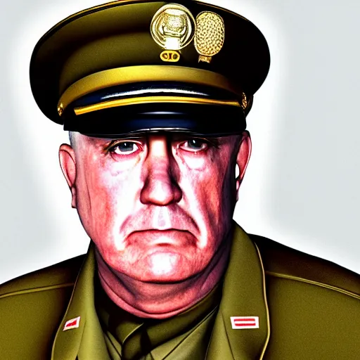 Prompt: hyper - realistic portrait of sergeant hartman, full metal jacket, 3 d, 8 k, digital art