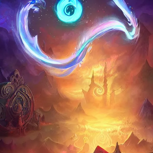 Image similar to luminous magical paper scroll floating in the air, fantasy digital art, in the style of hearthstone artwork