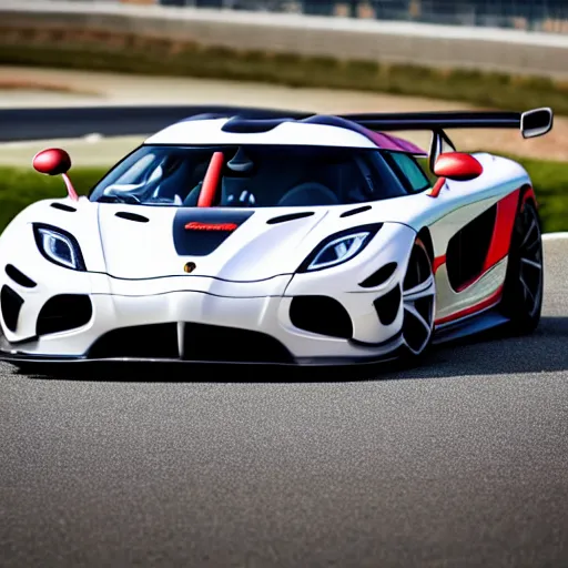 Prompt: koenigsegg agera rs, hypercar, highly detailed, 8k, sharp focus, depth of field, finely detailed car, high contrast, close up shot,