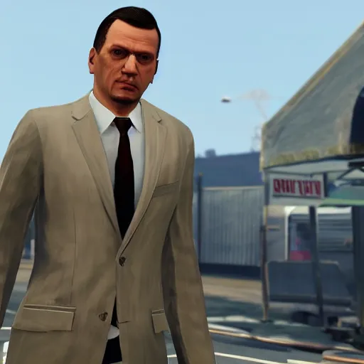 Image similar to screenshot of mateusz morawiecki in GTA V