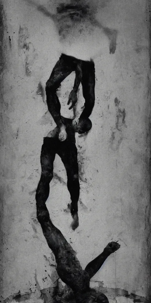 Image similar to a man slipping into madness in the style of jesse draxler.