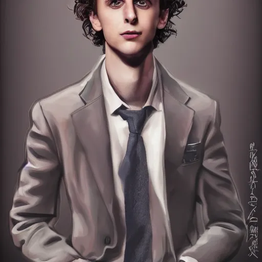 Image similar to Timothee Chalamet and Tom Hiddleston crossbreed, illustrated and rendered by Xie Boli, trending on artstation, 4k, 8k, photorealistic imagery, photorealistic details, intricate, highly detailed