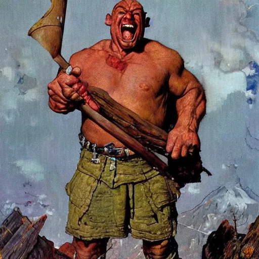 Prompt: An Orc, art by Norman Rockwell