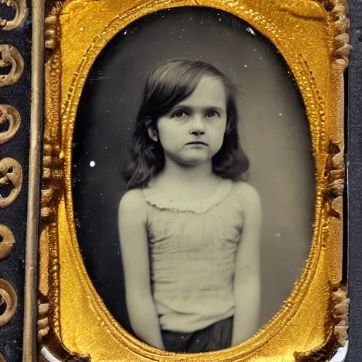 Image similar to tintype photo, girl with star fish, bottom of the ocean