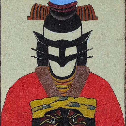 Image similar to portrait of samurai wearing oni mask