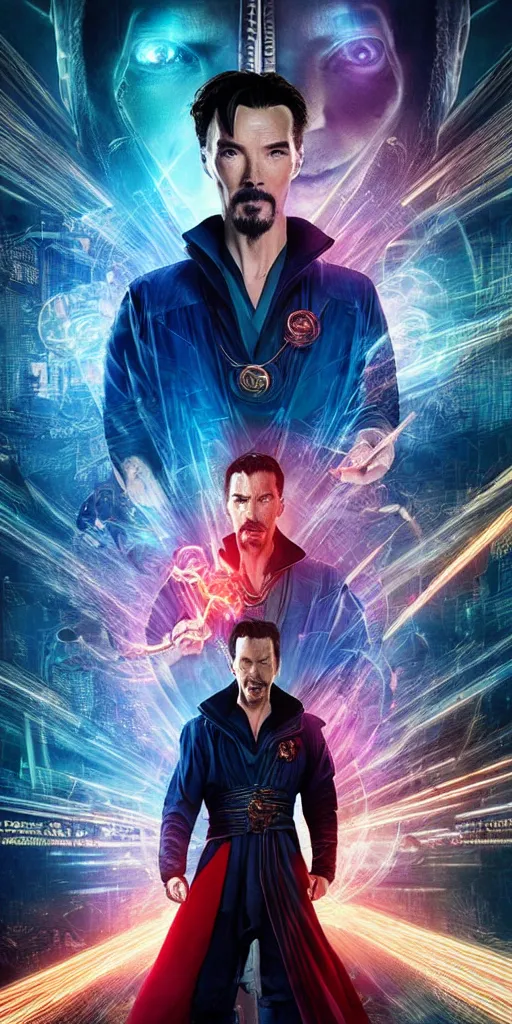 Image similar to cyberpunk, dr strange, photograph, cinematic,