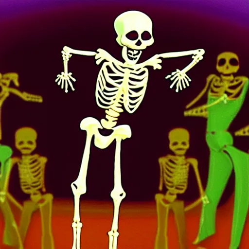 Prompt: dancing skeleton cha - cha. early 9 0 s 3 d animation, hosted on geocities