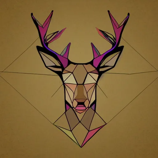 Image similar to geometric polygon deer illustration,