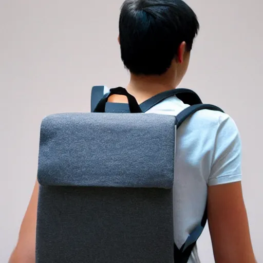 Prompt: a backpack that looks like a person