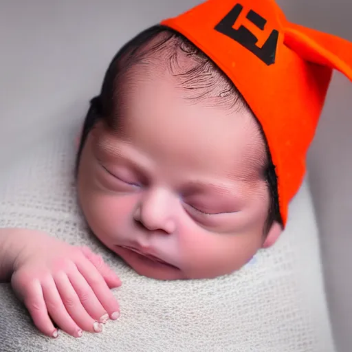 Image similar to cute newborn chick dressed as an inmate