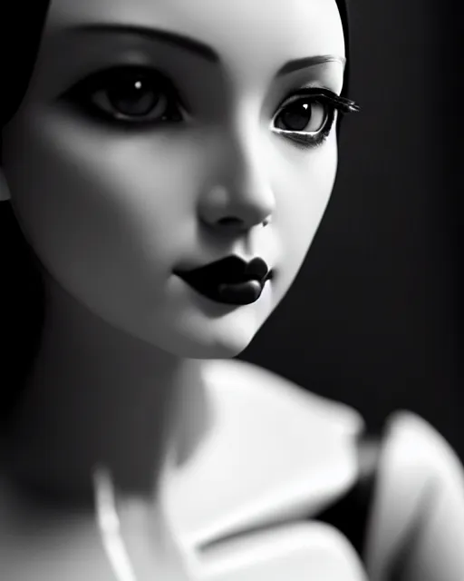 Image similar to black and white dreamy young beautiful female artificial intelligence, metropolis, cinematic, rim light, bokeh, photo - realistic, elegant, high detail, 8 k, masterpiece, photo taken in 1 9 3 0