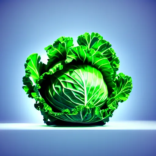 Image similar to high quality logo 3 d render very cute money cabbage, leaves as dollars!! glow, light kale! incorporated speakers!, cyberpunk highly detailed, unreal engine cinematic smooth, in the style of blade runner & detective pikachu, hannah yata charlie immer, moody light, low angle, uhd 8 k, sharp focus