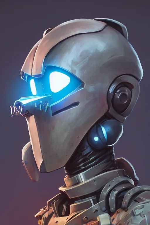 Image similar to epic mask helmet robot ninja portrait stylized as fornite style game design fanart by concept artist gervasio canda, behance hd by jesper ejsing, by rhads, makoto shinkai and lois van baarle, ilya kuvshinov, rossdraws global illumination radiating a glowing aura global illumination ray tracing hdr render in unreal engine 5