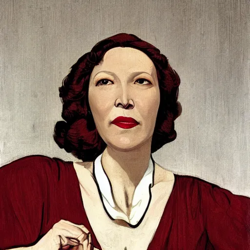 Image similar to portrait of write clarice lispector, by j. c. leyendecker