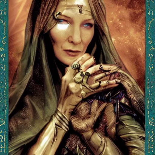 Image similar to tarot card featuring cate blanchett