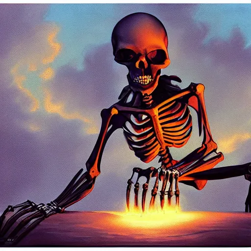 skeleton hit by lightning strike, artwork by greg | Stable Diffusion |  OpenArt