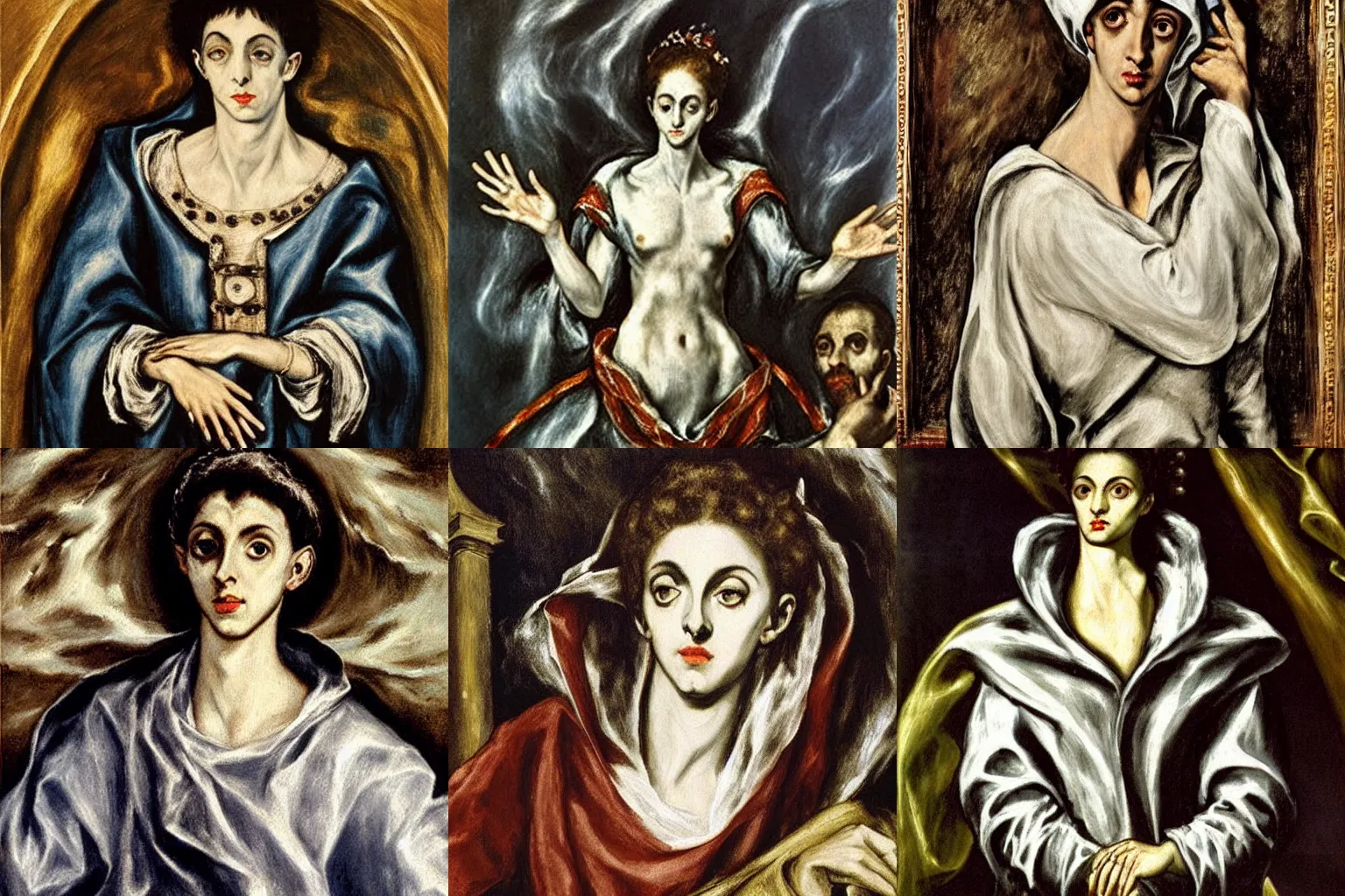 Prompt: only my head were water and my eyes a fountain of tears then i would weep day and night for the slain of the daughter of my people, painting by el greco, highly detailed