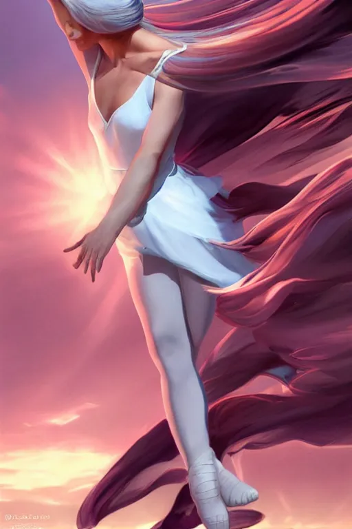 Image similar to dancer in the wind by artgerm, retrofuturism, reimagined by industrial light and magic