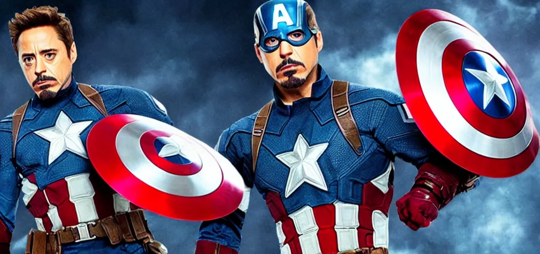 Prompt: Robert downey jr as captain America