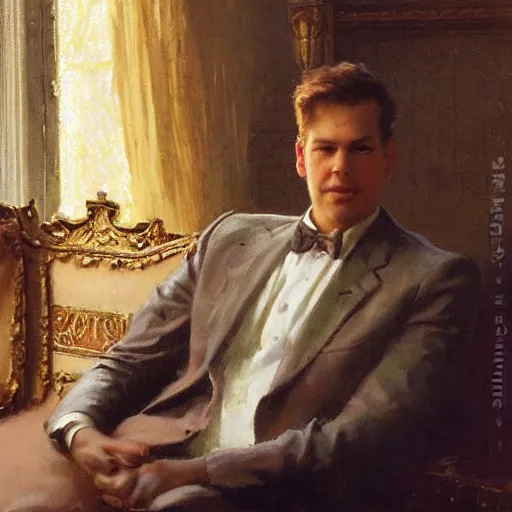 Image similar to detailed portrait of garfield in royal palace, spring light, painting by gaston bussiere, craig mullins, j. c. leyendecker