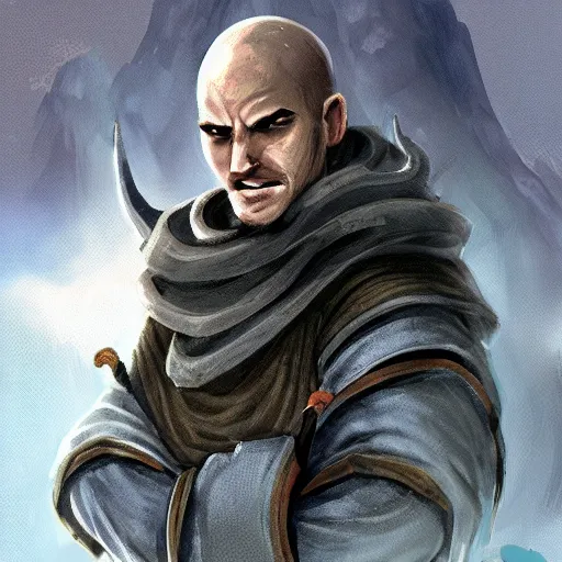 Image similar to character portrait of a dragonborn monk