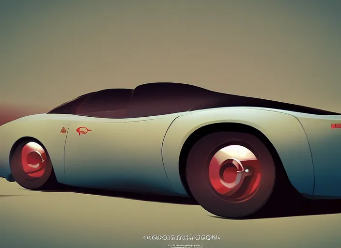 Image similar to pixar cartoon of a sport car. style by petros afshar, christopher balaskas, goro fujita, and rolf armstrong.