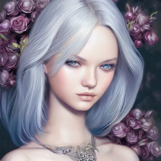 Prompt: teen elf girl, silver hair, gorgeous, amazing, elegant, intricate, highly detailed, digital painting, artstation, concept art, sharp focus, illustration, art by Ross tran, by artgerm