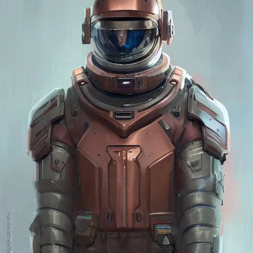 Image similar to Portrait of a man by Greg Rutkowski, he is about 40 years old, short copper hair, attractive, military composure, younger brother vibes, expression of sorrow and disbelief, he is wearing futuristic space tactical suit, highly detailed portrait, digital painting, artstation, concept art, smooth, sharp foccus ilustration, Artstation HQ.