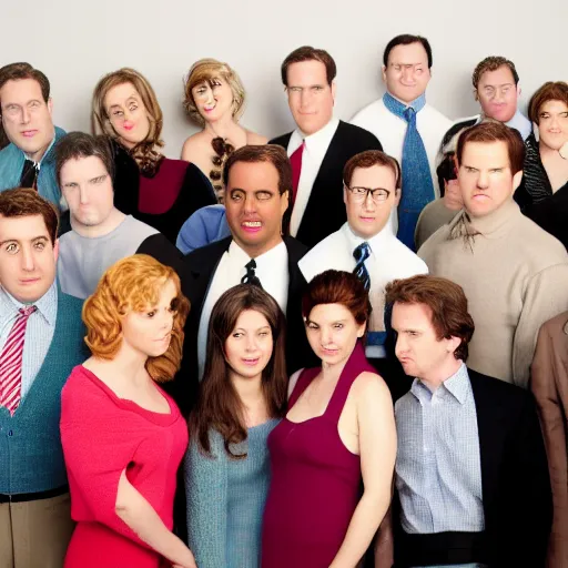 Image similar to The Office cast made from wool cute, studio light, professional photo