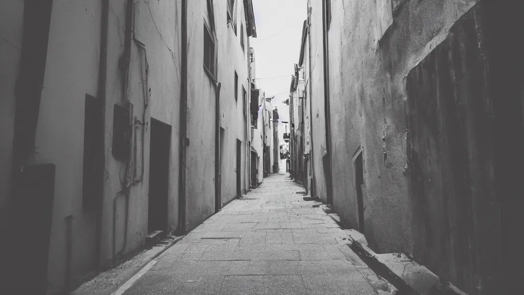 Prompt: fujifilm sample photo of an alley in a street