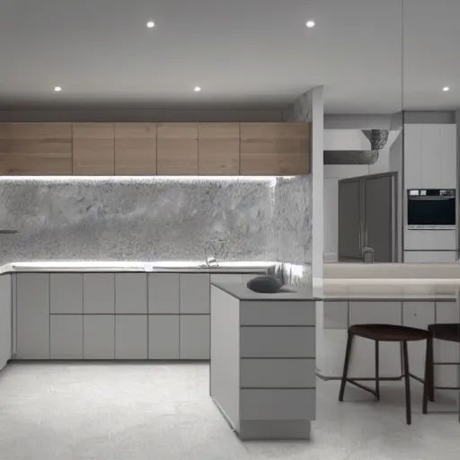 Image similar to realistic render of a modern kitchen, archviz