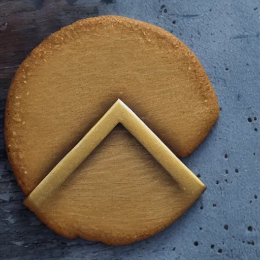 Image similar to an award that is a golden cookie made of wood