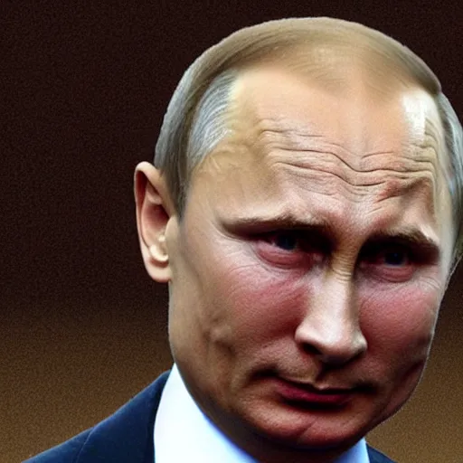 Image similar to watermelon head vladimir putin