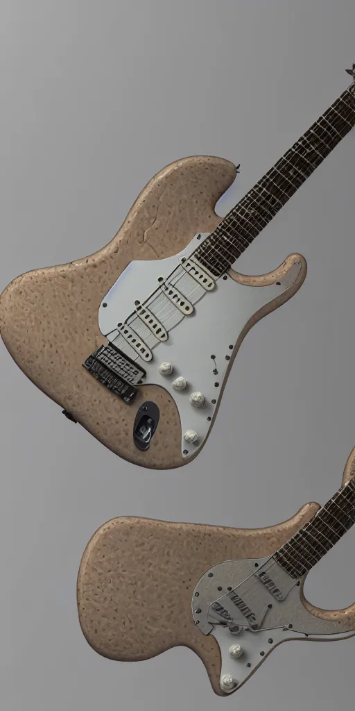 Prompt: model of stratocaster, unreal engine 5, 3 d render, cinematic lighting, detailed product photo