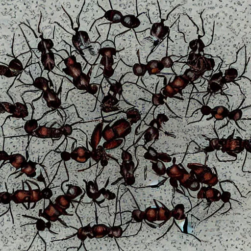 Image similar to cad model thousands of ants portrait