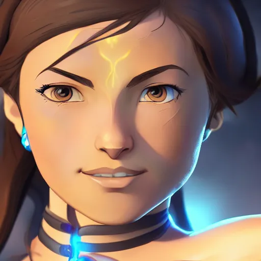 Prompt: portrait of Avatar Korra, digital art, highly detailed, intricate, sharp focus, Trending on Artstation HQ, deviantart, unreal engine 5, 4K UHD image, cell shaded