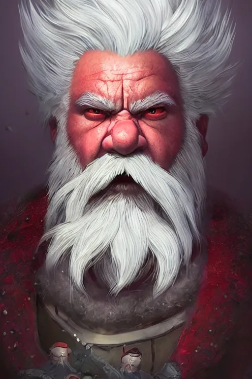 Prompt: dwarf with white hair, red eyes, red iris, long beard, pale snow white skin, full body character portrait, colorful, octane render, unreal engine, studio lighting, highly detailed, photorealistic, digital art by studio ghibli and greg rutkowski