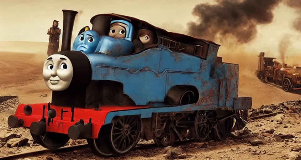 Image similar to Thomas the Tank Engine in MAD MAX: FURY ROAD