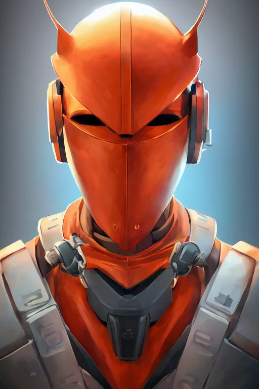 Image similar to epic mask helmet robot ninja portrait stylized as fornite style game design fanart by concept artist gervasio canda, behance hd by jesper ejsing, by rhads, makoto shinkai and lois van baarle, ilya kuvshinov, rossdraws global illumination radiating a glowing aura global illumination ray tracing hdr render in unreal engine 5