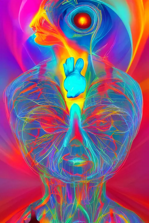 Image similar to abstract visual representation of human empathy, human, spiritual, energy, heart, bloom effect trending on artstation