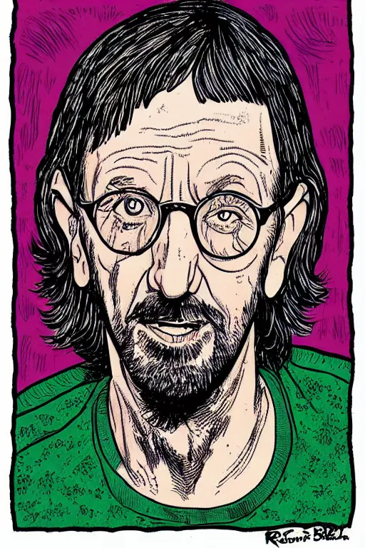 Prompt: “portrait of ringo Starr, by Robert crumb, colourful”