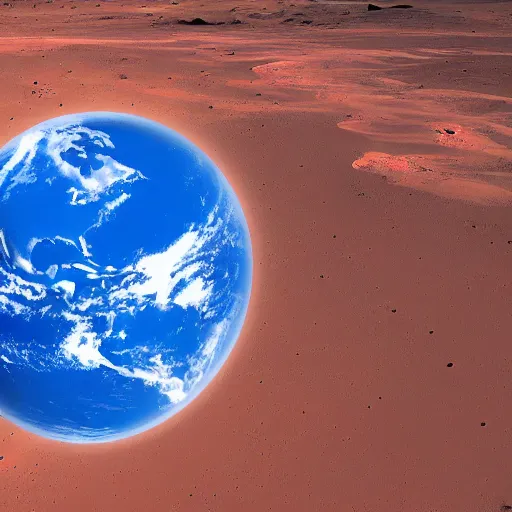 Image similar to the international flag of planet earth flag on mars