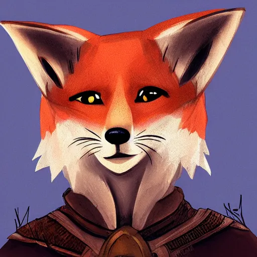 Prompt: a portrait of a medieval anthropomorphic fox, trending on furaffinity, trending on artstation, digital art, backlighting, by kawacy