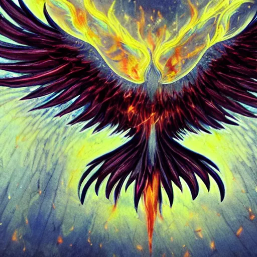 Image similar to a phoenix being reborn from ashes.