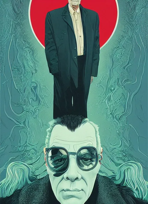 Image similar to poster artwork by Michael Whelan and Tomer Hanuka, Karol Bak of Francis Ford Coppola, from scene from Twin Peaks, clean