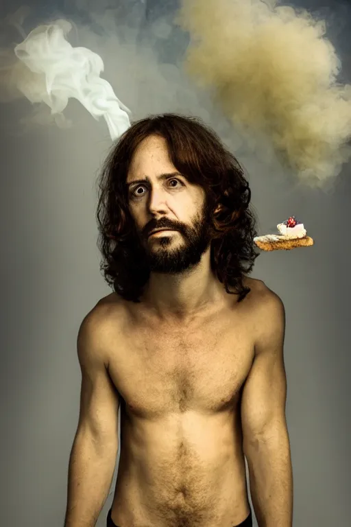 Prompt: mark mann photography, jesus smoking weed